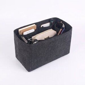 Dark Grey Multi-Pocket Felt Handbag Organizer
